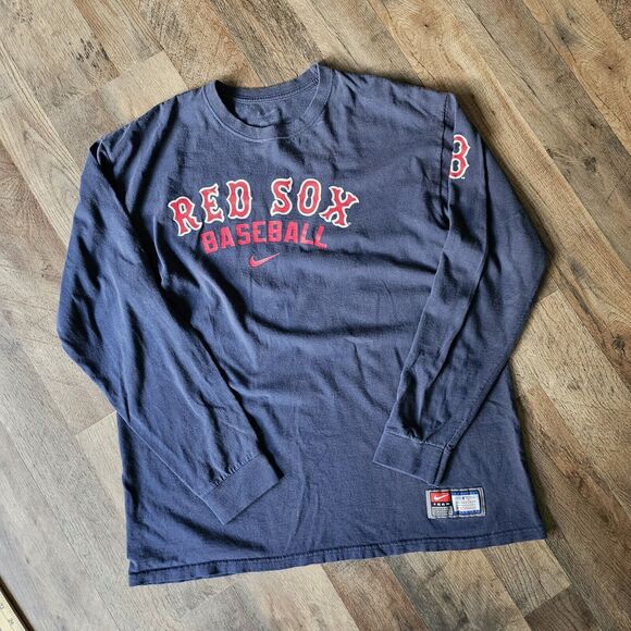 Nike Team Boston Red Sox Baseball T Shirt Blue Mens Size L 100% Cotton GUC - Picture 2 of 8